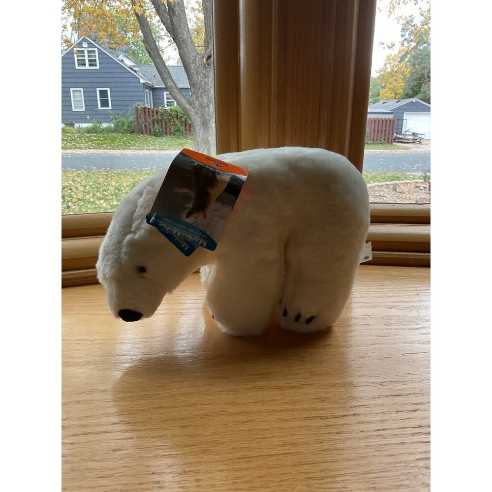 Soft Plush Polar Bear Toy Arctic Wildlife Stuffed Animal 8" Squeeze listen learn